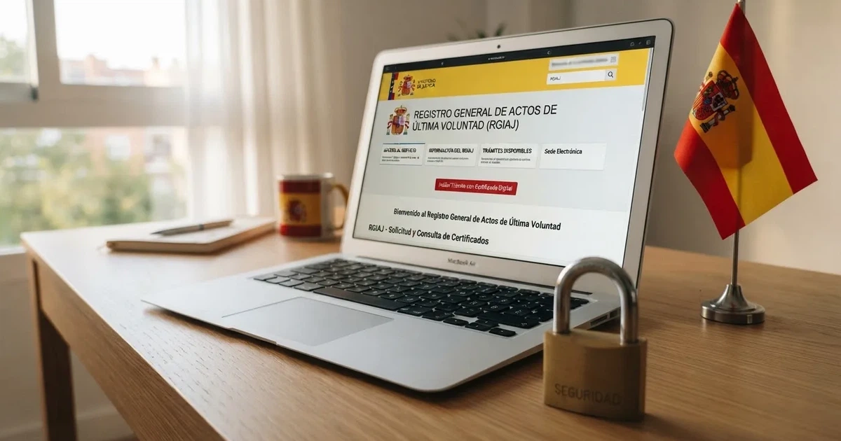 Pantalla del portal de la DGOJ con el apartado del Registro General de Interdicciones de Acceso al Juego y un candado sobre la bandera de España