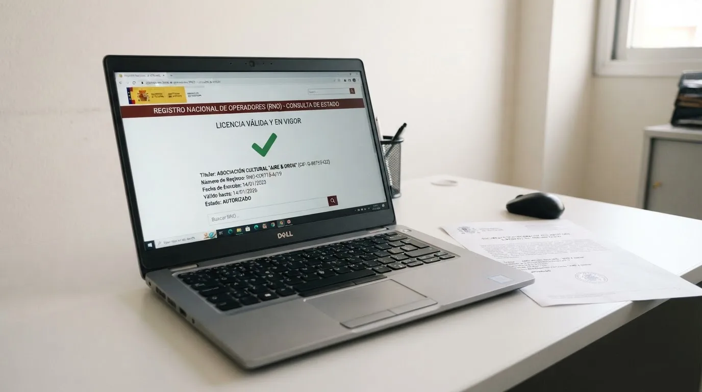 Pantalla del registro público de licencias de la DGOJ con el escudo oficial y el listado de operadores autorizados