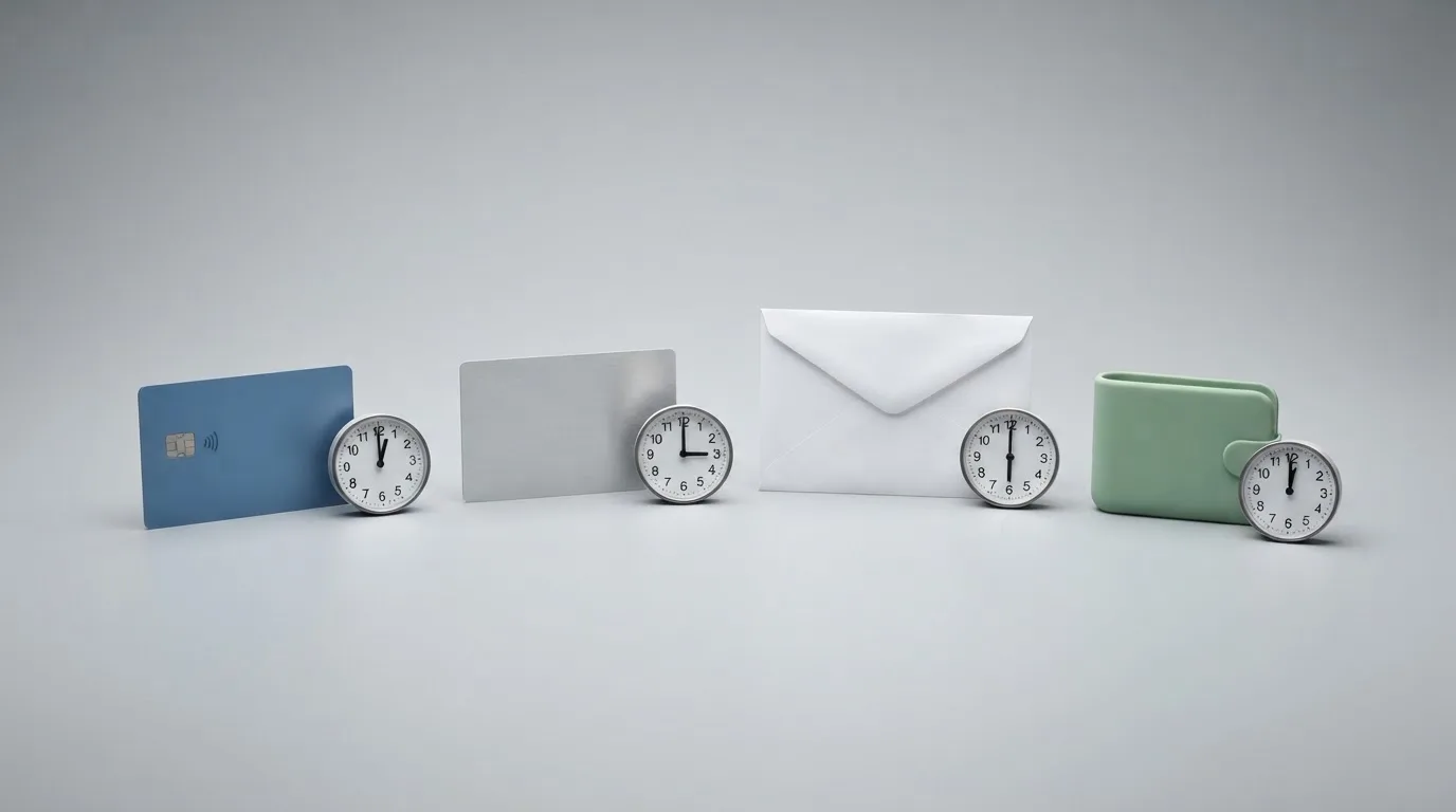 Comparativa visual de métodos de retiro — PayPal, Skrill, transferencia bancaria y tarjeta — con iconos de reloj que indican los plazos habituales de cada uno